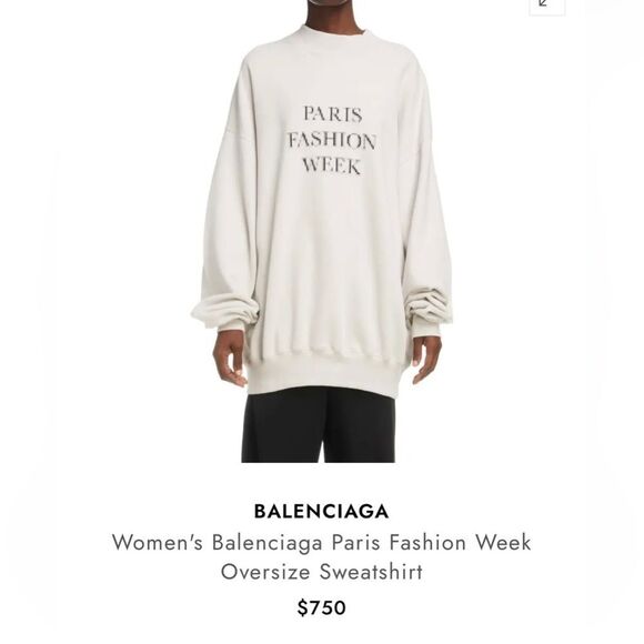 BALENCIAGA
Women's Balenciaga Paris Fashion Week Oversize Sweatshirt Sz S - Picture 13 of 14